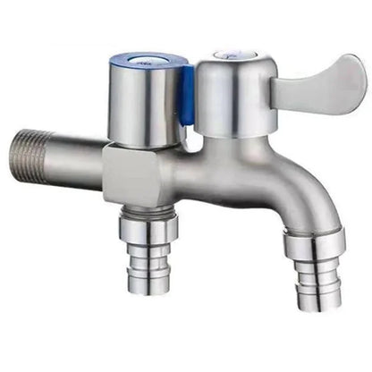 Stainless Steel Double Outlet Water Faucet for Bathrooms - Smarsty