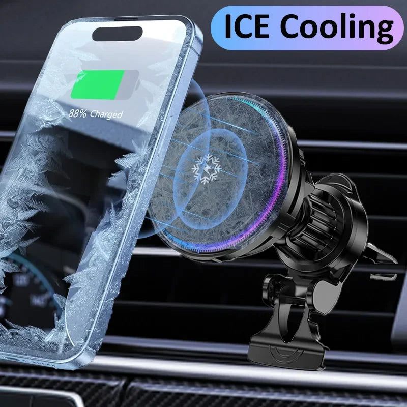 30W Magnetic MagSafe Wireless Car Charger With Cooling - Smarsty