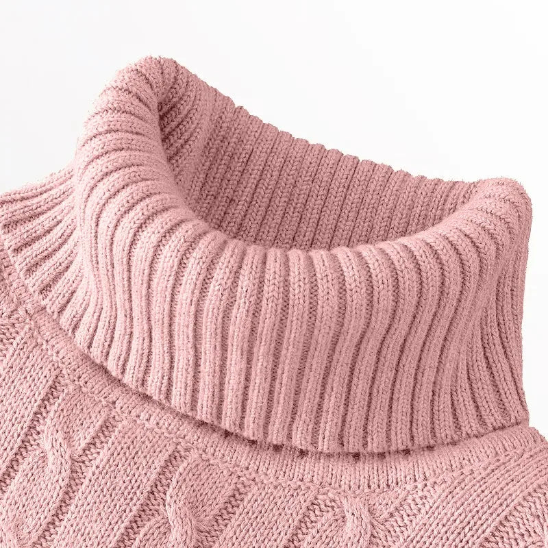 Autumn Men's Long Sleeve Knitted Sweaters Men's Slim Fit Turtleneck Sweater Casual Pullover Sweater Lightweight Ribbed Sweater - Smarsty