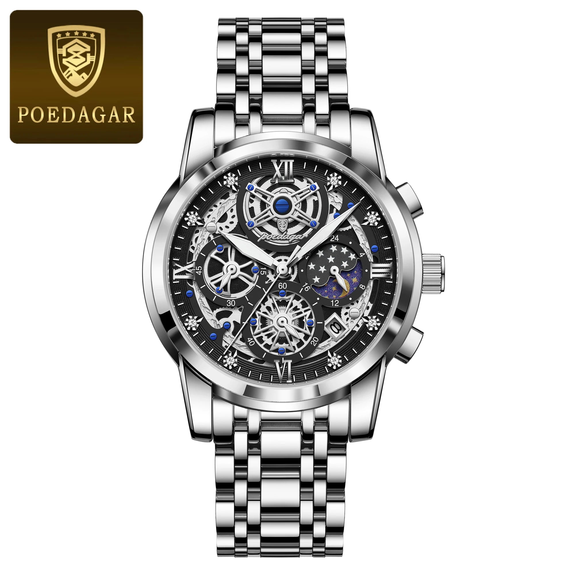 Luxury Waterproof Men's Chronograph Watch with Luminous Date - Smarsty