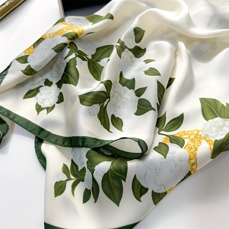 Silk Square Scarf for Women Sun Protection Luxury Shawl - Smarsty