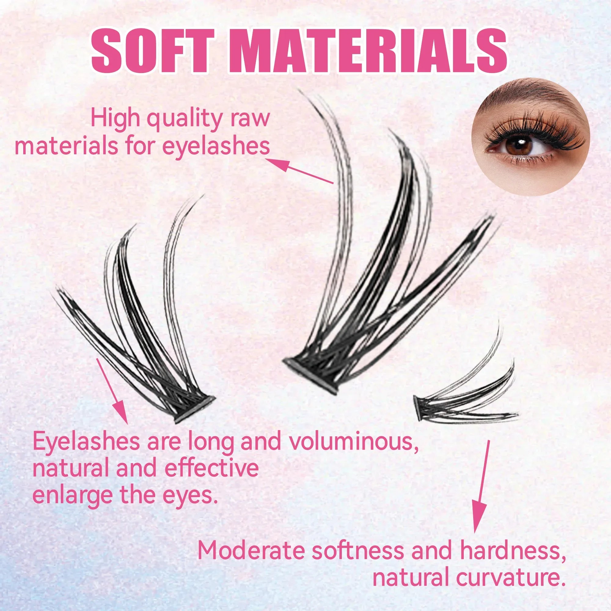 DIY Eyelash Extension Kit with 200 Clusters for Natural Look - Smarsty