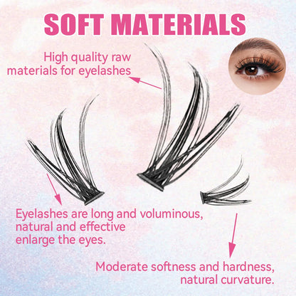 DIY Eyelash Extension Kit with 200 Clusters for Natural Look - Smarsty