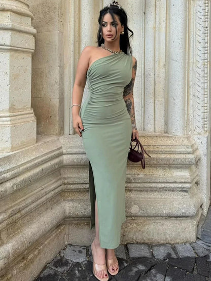 Summer Black New Dress Women Fashion Sexy Split Sleeveless Backless Slim Maxi Dress Female Casual Club Elegant Lady Party Dress - Smarsty