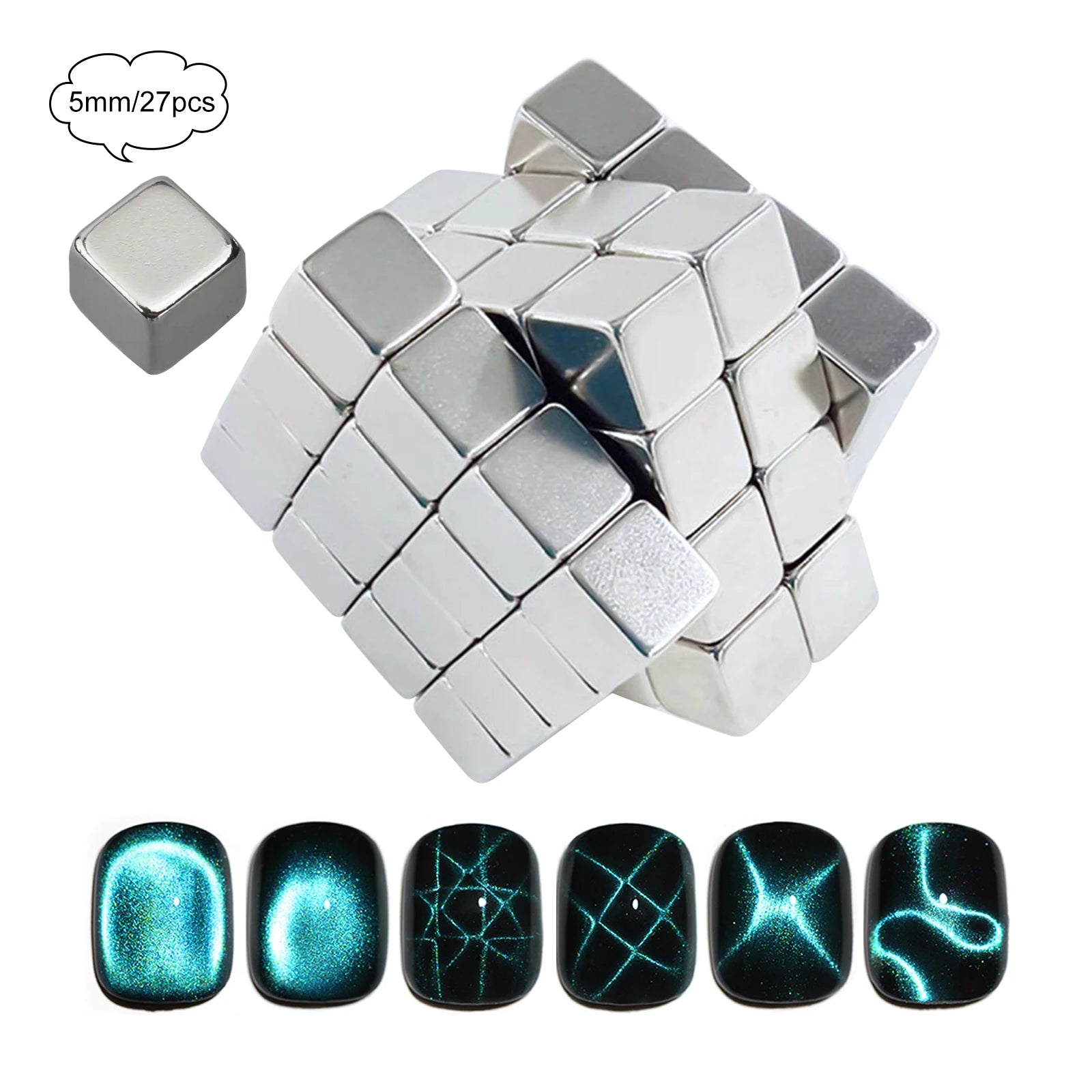 27pcs Cat Eye Nail Art Magnets for Stunning Designs - Smarsty