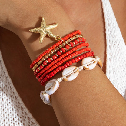 Bohemian Shell Beaded Bracelet Set for Women - Smarsty