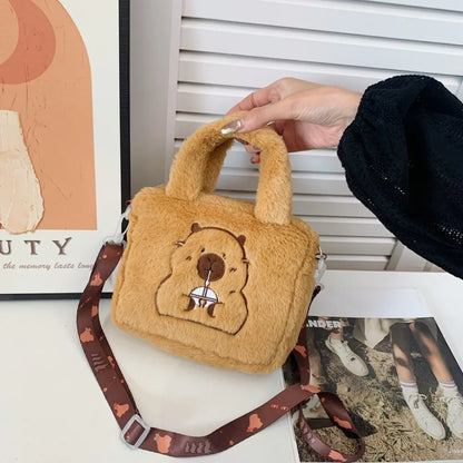 Capybara Plush Cartoon Shoulder Bag Large Capacity Unisex - Smarsty