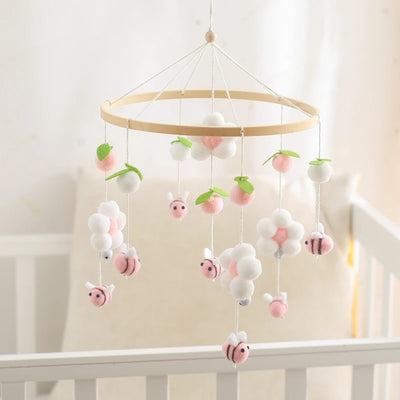 Baby Crib Mobile Bed Bell Rattle Toys Wooden Crochet Stars Pendant Bed Bell Toys Newborn Comfort Crib Bracket Hanging Toys Gifts by Smarsty
