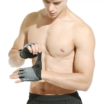 1Pair Breathable Cycling Gloves Workout Gym Gloves for Men Women Weight Lifting Fingerless Gloves Training Exercise Fitness by Smarsty