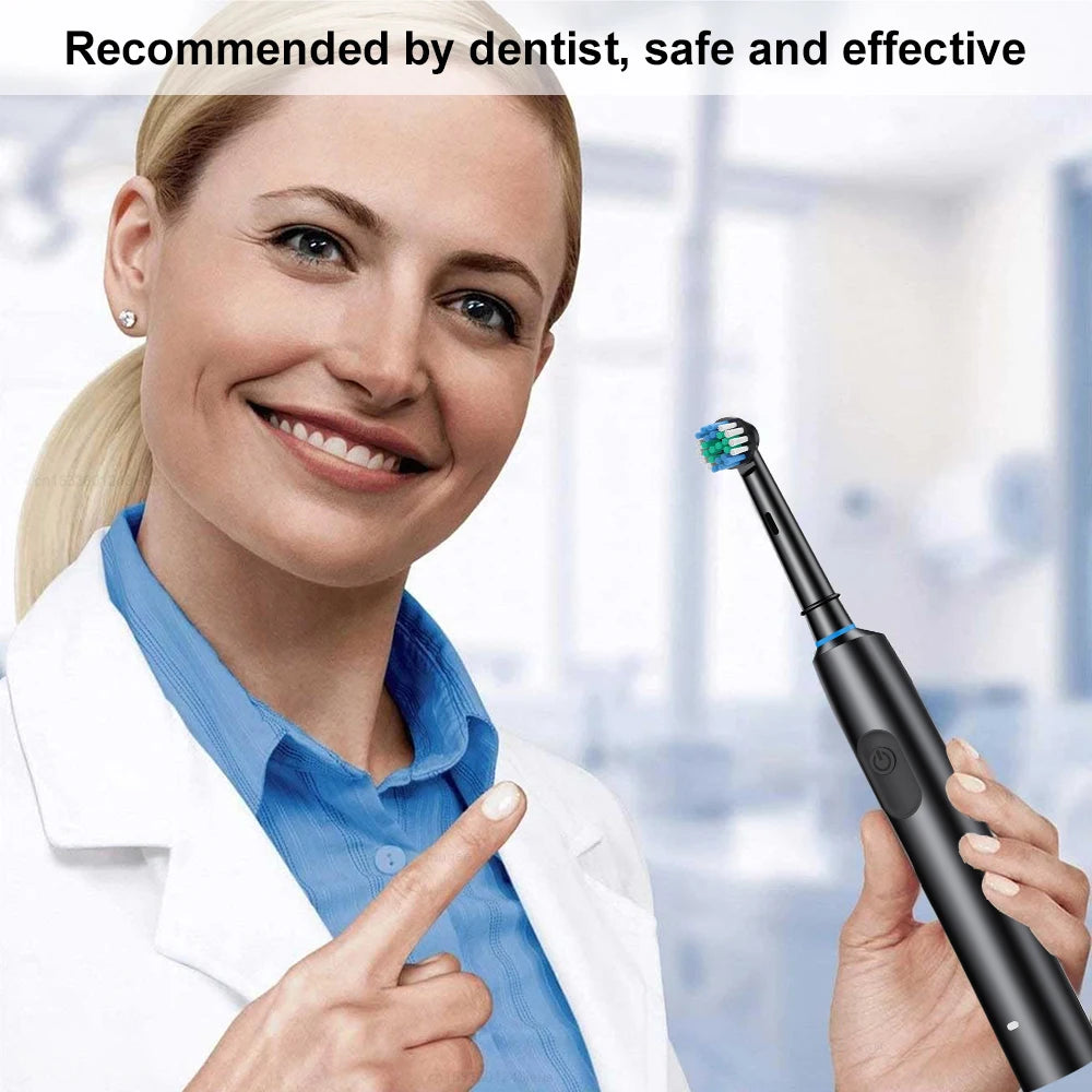 Rotary Electric Toothbrush with Soft Brush Heads - Smarsty