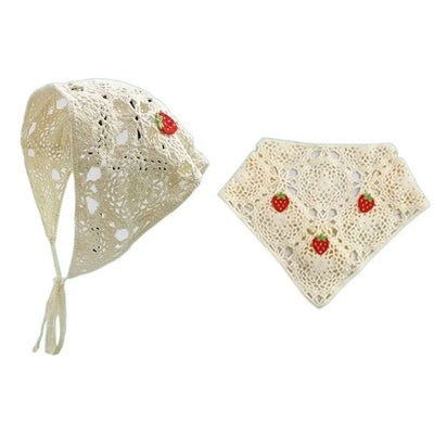 Lace Triangle Scarf Breathable Summer Crochet Headband - Smarsty