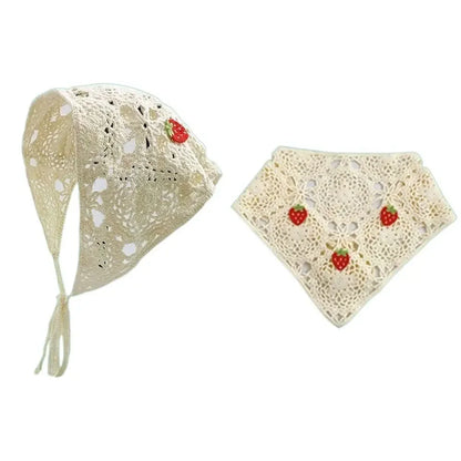 Lace Triangle Scarf Breathable Summer Crochet Headband - Smarsty