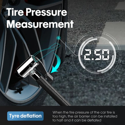 Portable Car Tire Inflator with LED Light and Digital Gauge - Smarsty