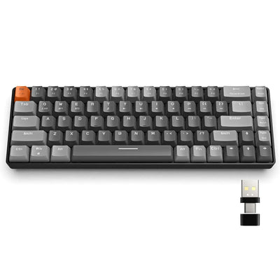 RK68 60% Wireless Mechanical Keyboard, Bluetooth 5.0/2.4GHz with Dual Mode 2-in-1 Receiver, 68-Key Hot-Swappable Gaming Keyboard - Smarsty