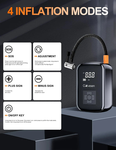 Cordless Wireless Air Pump Portable Tire Inflator 150 PSI - Smarsty