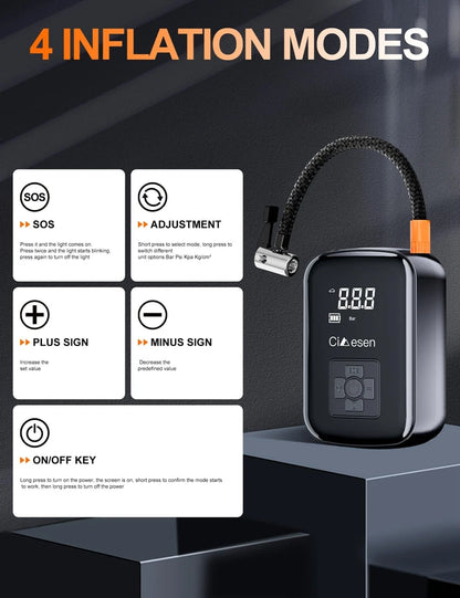 Cordless Wireless Air Pump Portable Tire Inflator 150 PSI - Smarsty