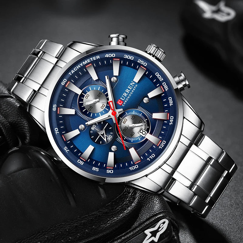 Luxury CURREN Quartz Men’s Watch Waterproof Sport Chronograph - Smarsty