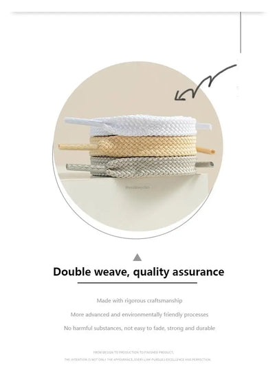 1Pair Fabric Flat Shoe laces Classic Shoelaces for Sneakers White Black Shoelace Quality Laces Shoes 100/120/140/160CM Strings - Smarsty