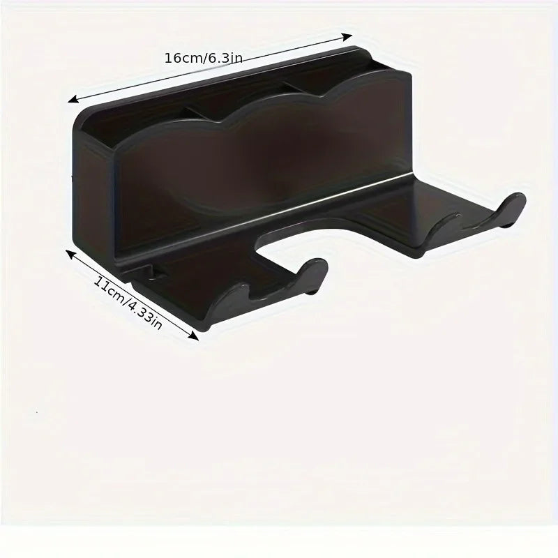 1pc Hair dryer storage rack, non perforated bathroom wall mounted bracket, bathroom air duct storage - Smarsty