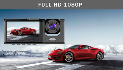 Three Channel Dash Cam 1080P With Three Lenses For Cars - Smarsty