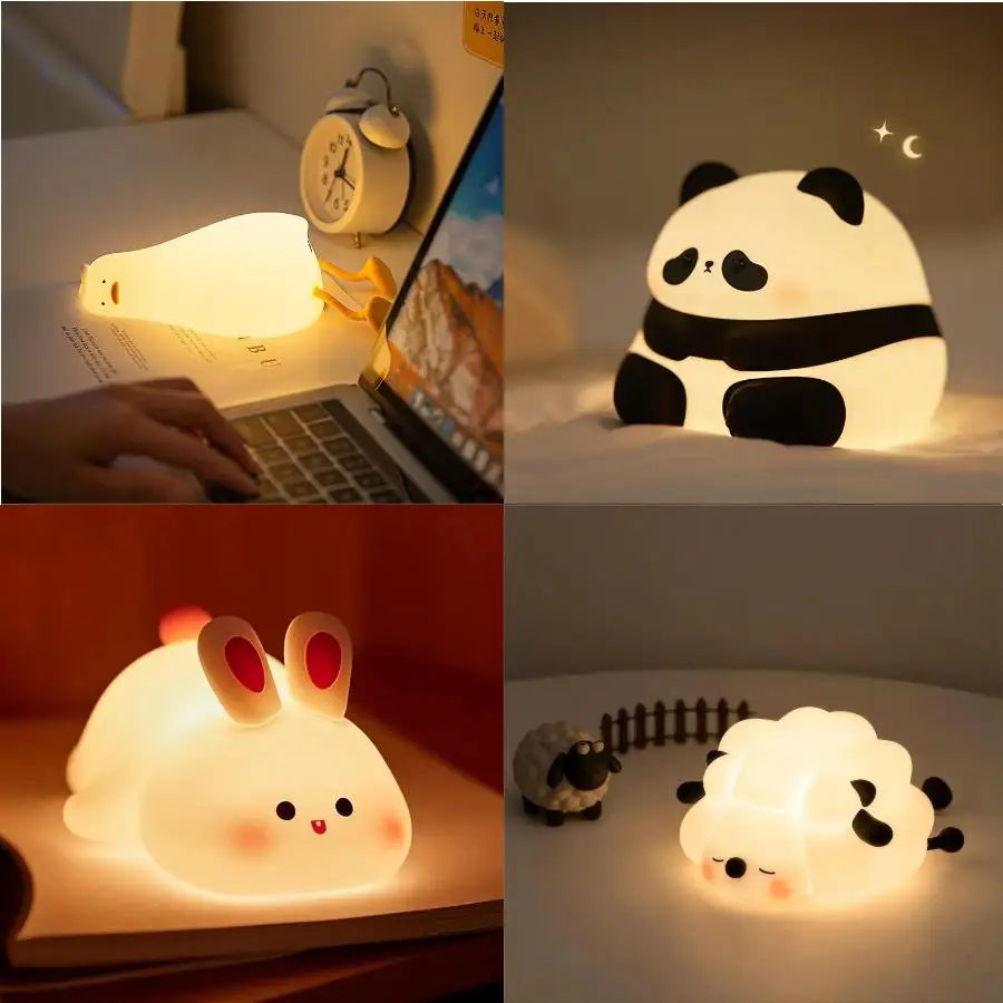 Cute Silicone Rabbit LED Night Light for Kids - Smarsty