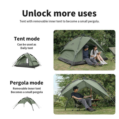 Naturehike Camping Automatic Tent One Touch Waterproof Roof Top Tents Double Door 3 Person Tent Outdoor Beach Fish Shelter Tent by Smarsty
