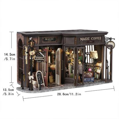 Magical Doll House Wooden Miniature DIY Assembly Building Model Kit Production of Small Room Toys Decorations with Furniture by Smarsty