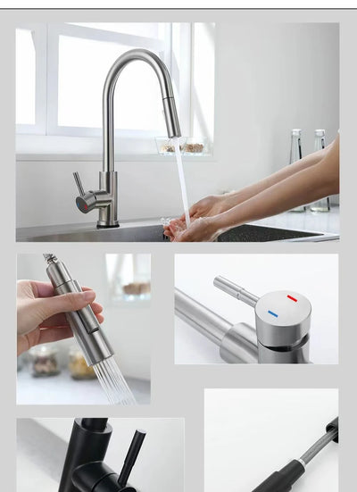 DQOK Smart Touch Control Kitchen Faucet with Pull Out Spray - Smarsty