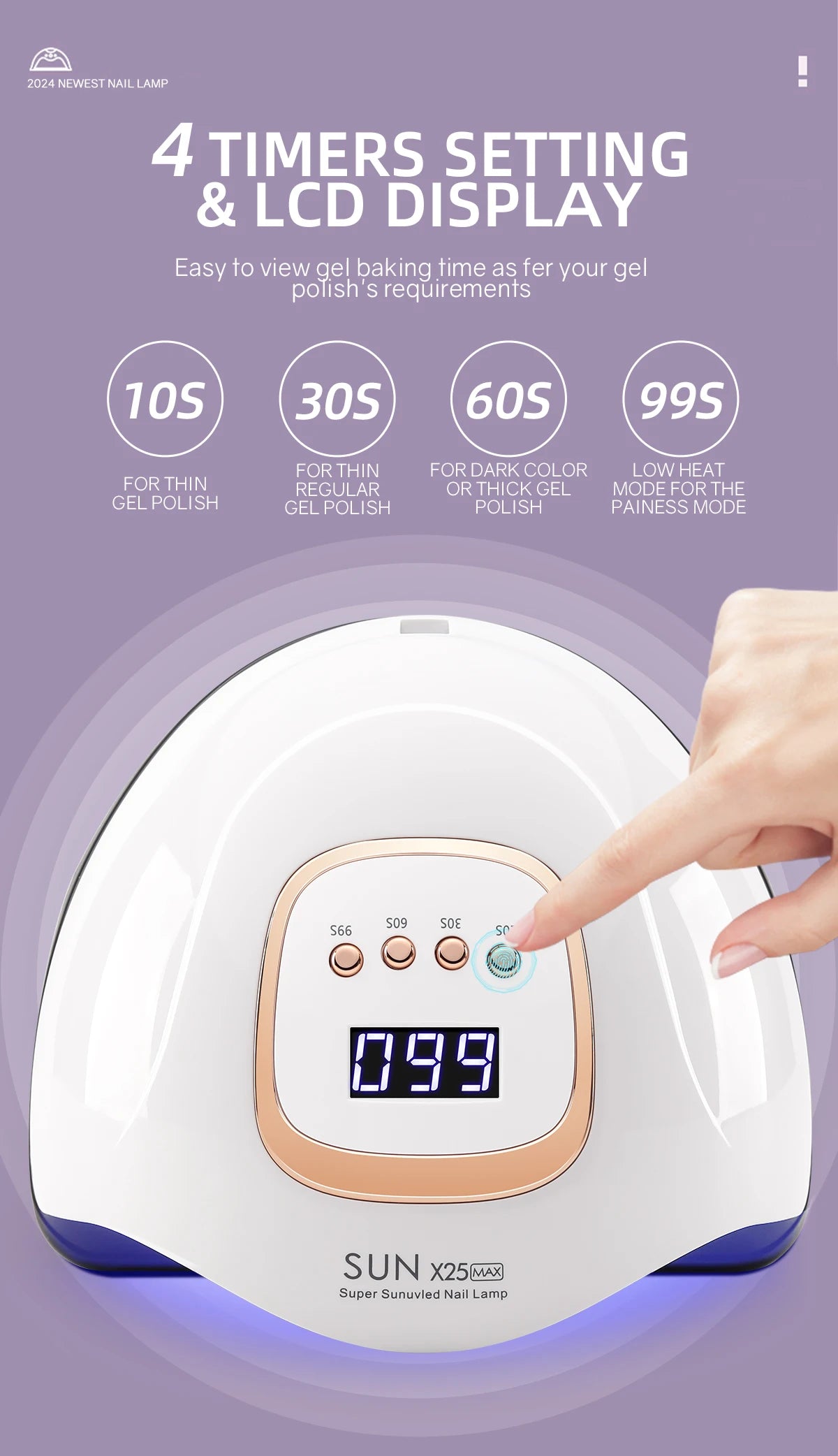 UV LED Nail Lamp 380W for Fast Gel Drying - Smarsty