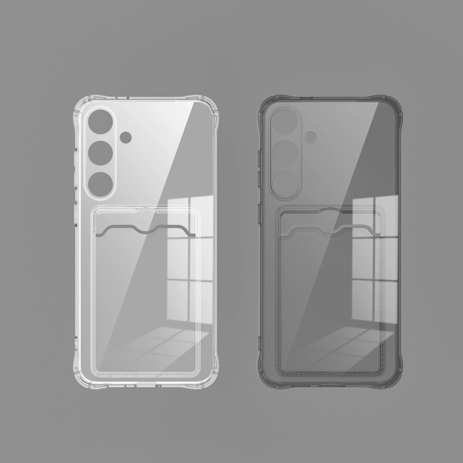 Transparent Card Slot Silicone Case For Galaxy Phones - Smarsty