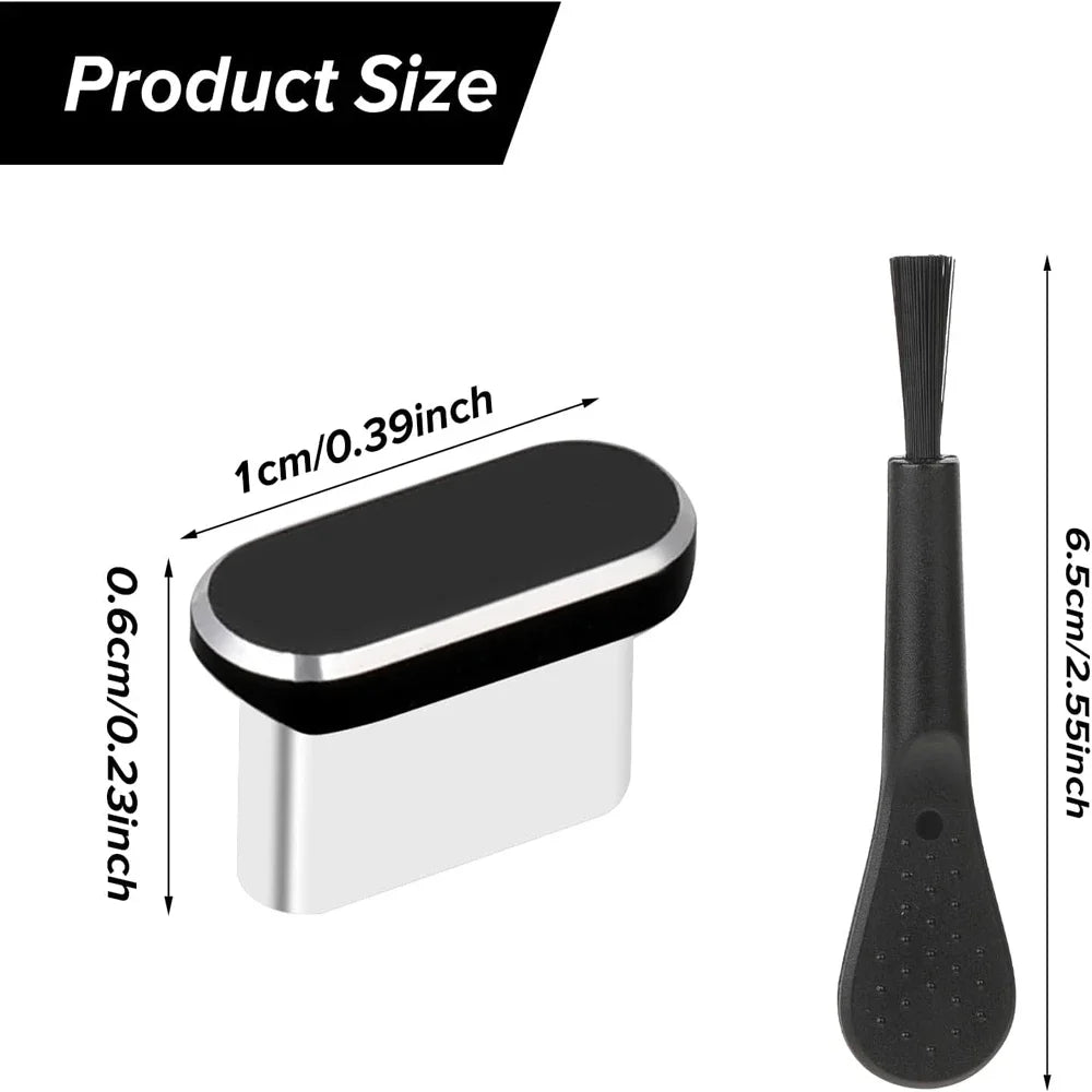 4Pcs USB C Dust Plug With Cleaning Brush Anti Dust USB-C Plug Cover Charging Port Cover Caps For Samsung Xiaomi All Type C Phone - Smarsty