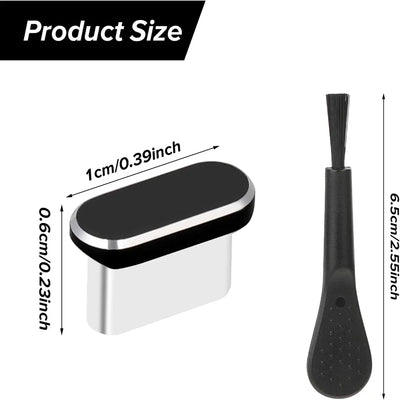 4Pcs USB C Dust Plug With Cleaning Brush Anti Dust USB-C Plug Cover Charging Port Cover Caps For Samsung Xiaomi All Type C Phone - Smarsty