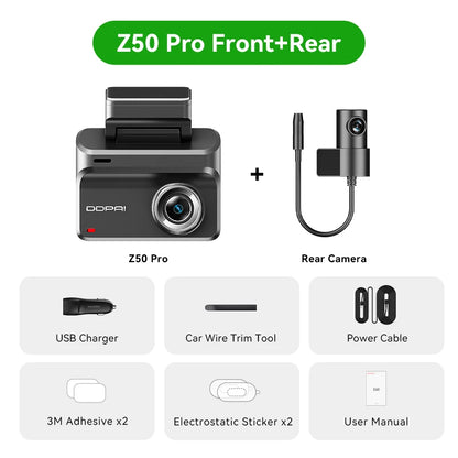 Dash Cam 4K Night Vision GPS ADAS Front Rear Parking - Smarsty