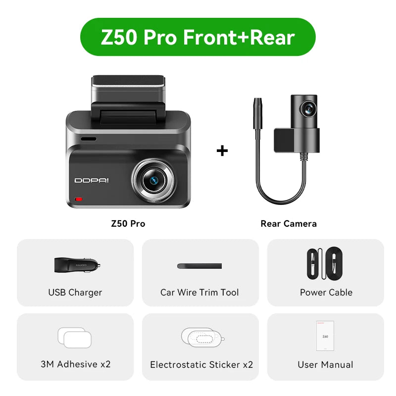 Dash Cam 4K Night Vision GPS ADAS Front Rear Parking - Smarsty