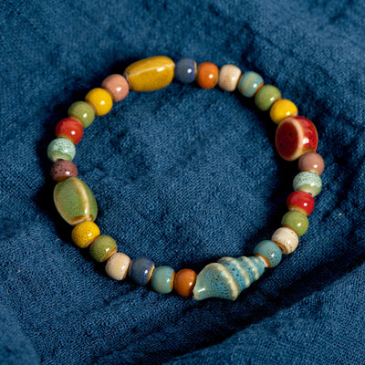Handmade Colorful Ceramic Beaded Bracelet for Women - Smarsty