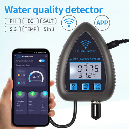 Tuya WiFi 5 in 1 Water Quality Monitor for Aquariums - Smarsty