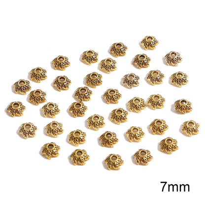 50pcs Tibetan Silver Leaf Flower Bead Caps for Jewelry Making - Smarsty