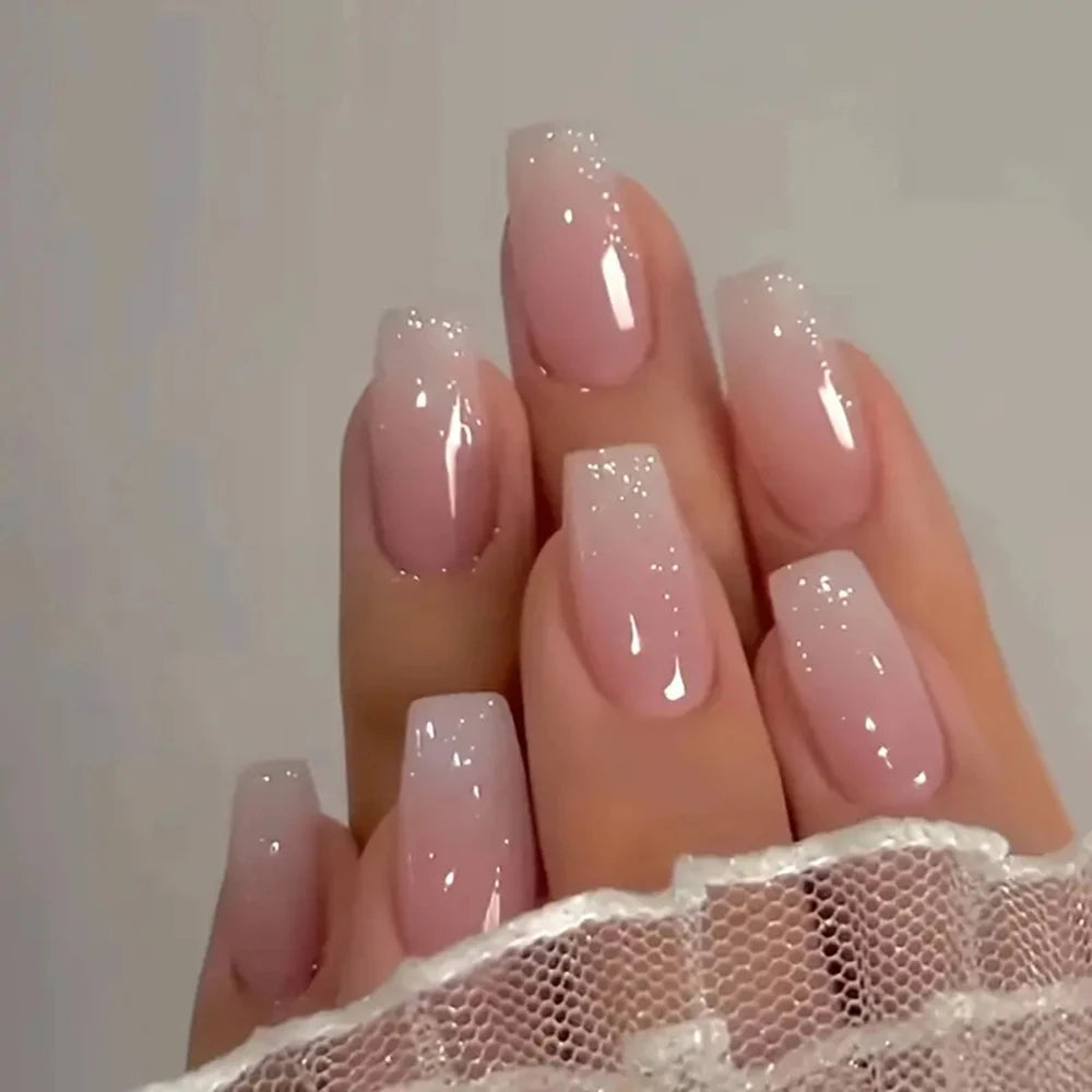 24PCS Pink Gradation Press On Nails for Summer Style - Smarsty