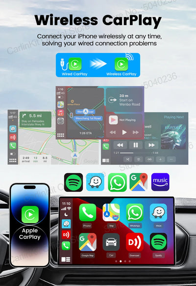 CarlinKit 5.0 Mini Ultra Wireless Adapter Wireless CarPlay Android Auto For OEM Car Plug and Play WiFi Bluetooth Auto Connection - Smarsty