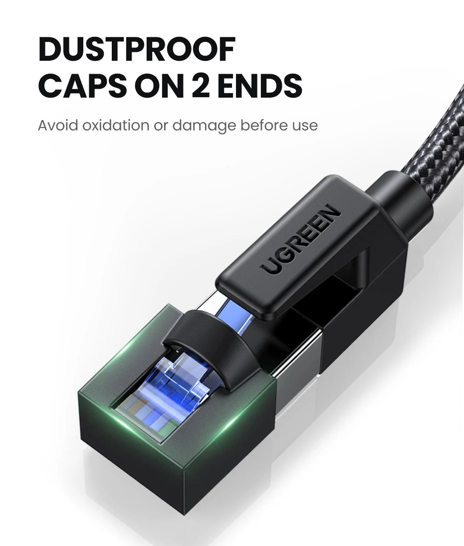 UGREEN CAT 8 Ethernet Cable High Speed Braided 40Gbps 2000Mhz Network Lan Cord RJ45 Shielded Indoor for Router PC PS5 Modem Xbox - Smarsty