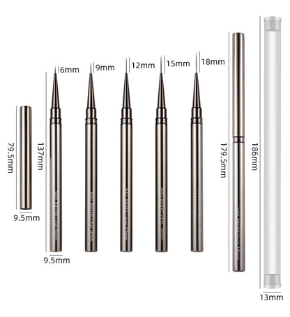 5PCS Nail Art Liner Brushes for Precision Manicure Designs - Smarsty