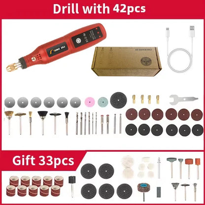 USB Rechargeable Cordless Engraving Pen Wireless Electric Drill Rotary Tool for Jewelry Glass - Portable Handheld Engraver - Smarsty