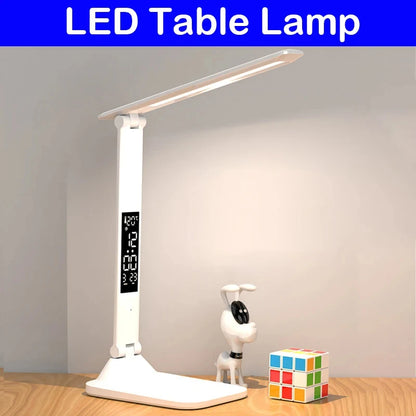 Dimmable USB Folding Desk Lamp with Alarm Clock - Smarsty