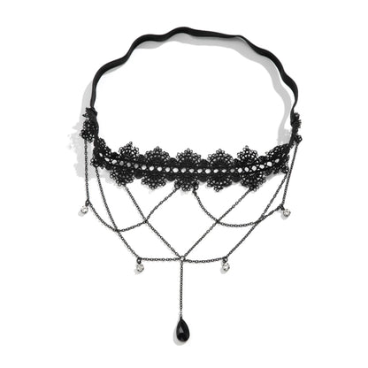 Boho Black Lace Thigh Chain Body Jewelry for Women - Smarsty