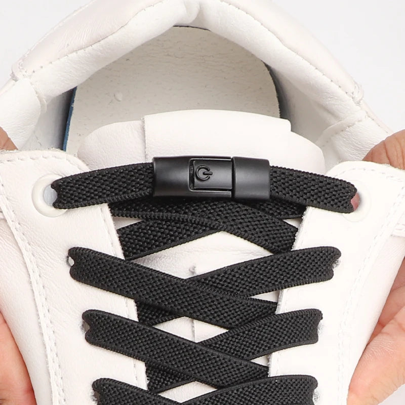 Colorful Press Lock No Tie Shoelace Elastic Shoelaces for Sneakers Sport Tieless Elastic Shoe Laces One Size Fit All Adult Kids - Smarsty