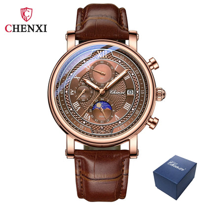 Chenxi Leather Chronograph Quartz Watch for Men - Smarsty