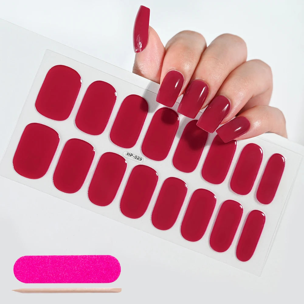 Long-Lasting Semi-Cured Gel Nail Stickers for Easy Application - Smarsty