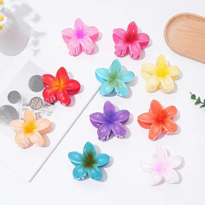 Gradient Large Flower Acrylic Hair Clip Boho Beach Accessory - Smarsty