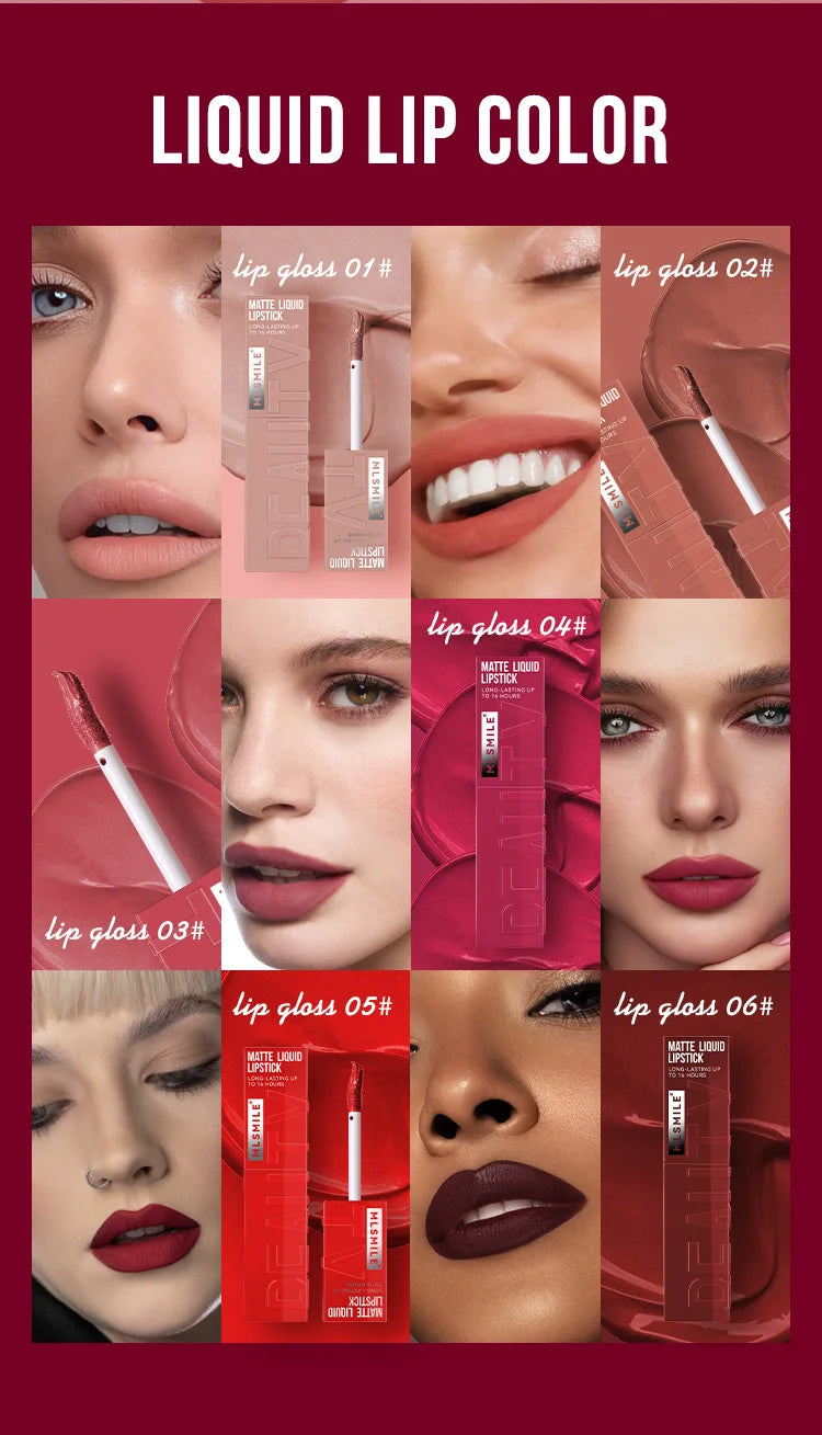 MLSMILE Waterproof Velvet Satin Lip Glaze Liquid - Smarsty