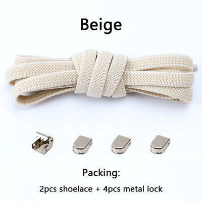 No Tie Elastic Shoe Laces One Size Fits All Adult and Kids Shoes Shoelaces for Sneakers Shoelace Tieless Flat Expand Shoestrings - Smarsty